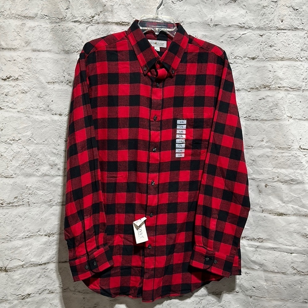 Sun River Clothing Company Red Buffalo Plaid Flannel NWT size large 100% cotton